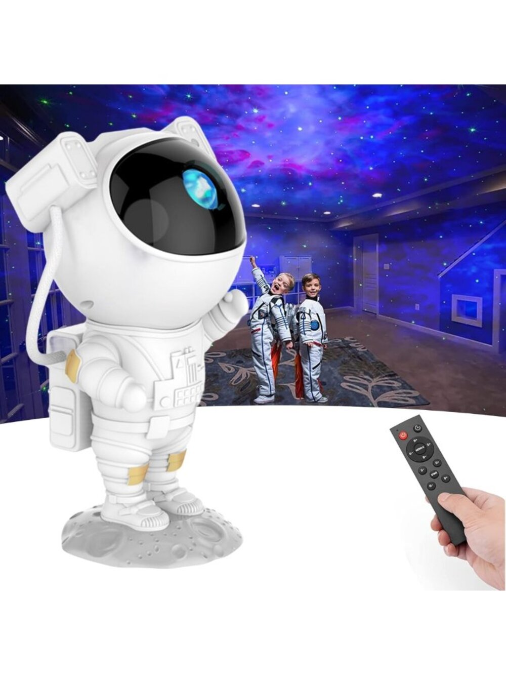 Galaxy Projector Night Light with Remote, 360° Rotation, 8 Nebula Effects